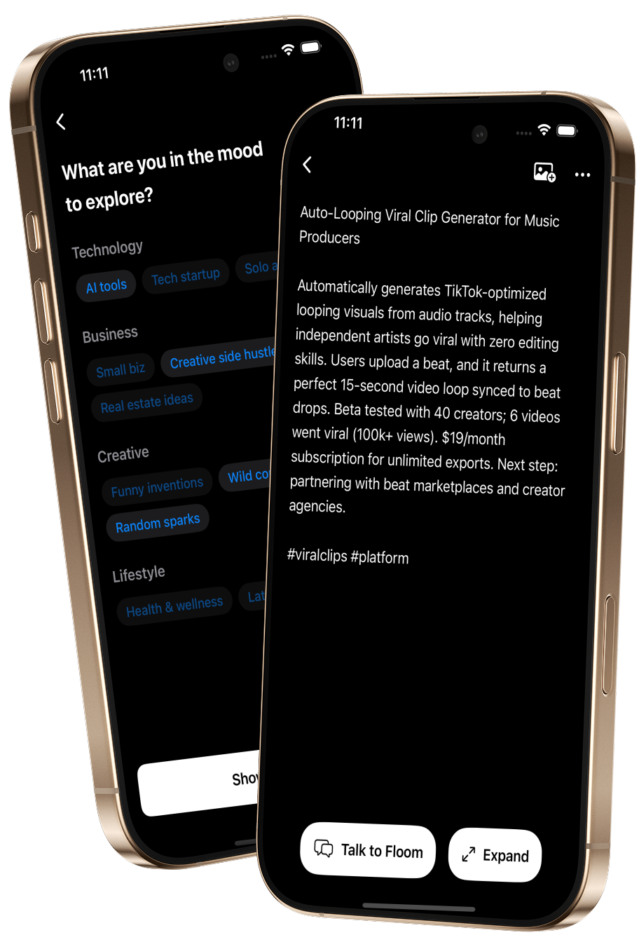 Floom iOS app for AI-powered idea capture and expansion